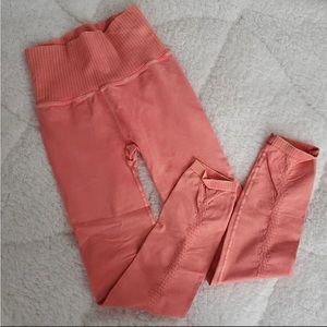 NWOT Free People Good Karma High Rise Leggings light pink/ salmon Sz M/L